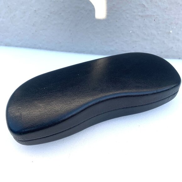Ray Ban Black Leather Eye Glasses Sunglasses Case Hinged Clamshell Slimline - Picture 3 of 3